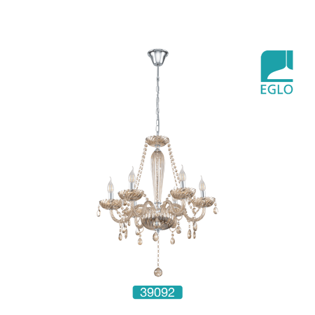 Glass chandelier chrome