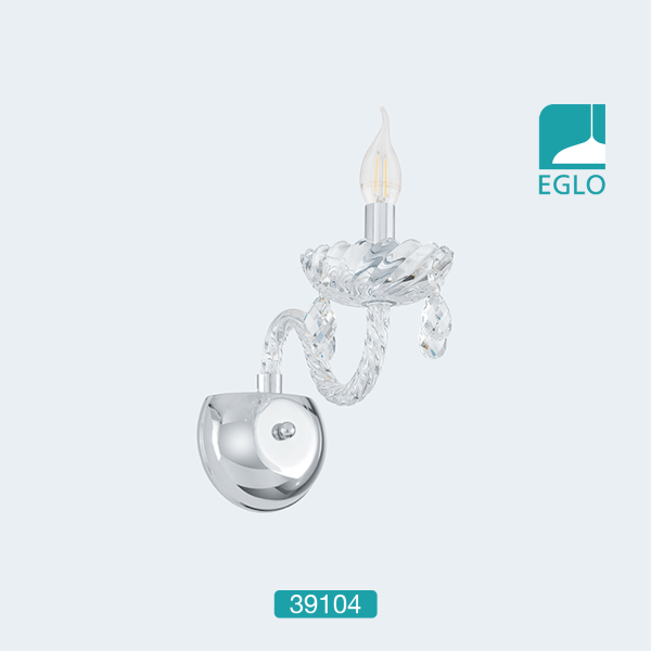 Wall Light Chrome Clear Shade