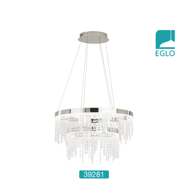 Crystal LED Pendant Light 46W Cool White 610mm