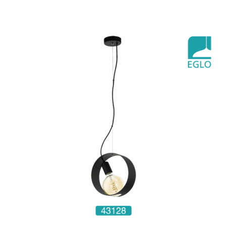 1 Light Ceiling Pendant In Black Steel