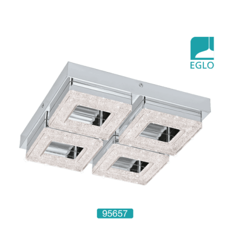 4 Square LED Crystal Ceiling Fitting