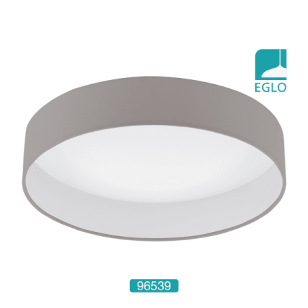 1 LED Flush Ceiling Light In Taupe Fabric