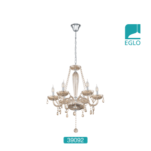 Glass chandelier chrome