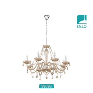 Glass chandelier chrome