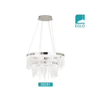 Crystal LED Pendant Light 46W Cool White 610mm