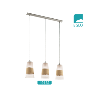 Vintage Twine & Glass Triple Ceiling Fitting