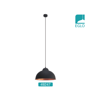 Vintage Black and Copper Pendant Ceiling Light