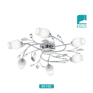 Chrome & Crystal 6 Shade LED Ceiling Light