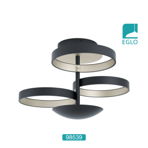 Semi Flush LED Ceiling Light In Black