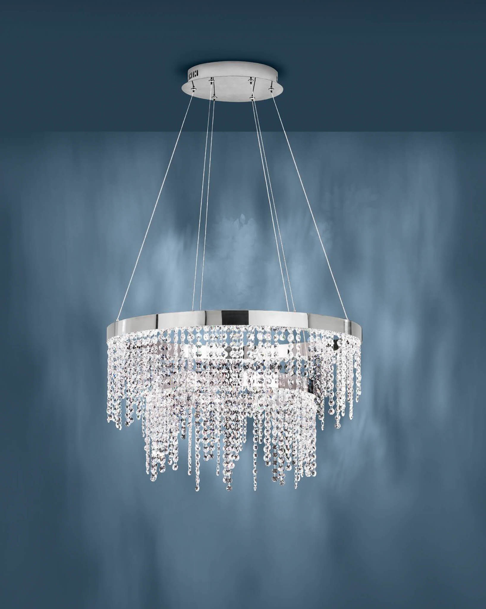 Crystal LED Pendant Light 46W Cool White 610mm - Image 2