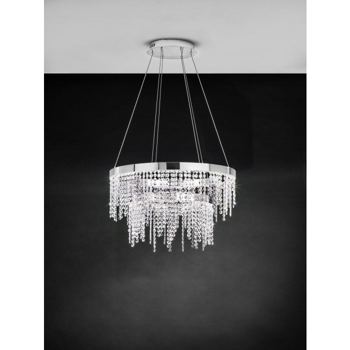 Crystal LED Pendant Light 46W Cool White 610mm - Image 3