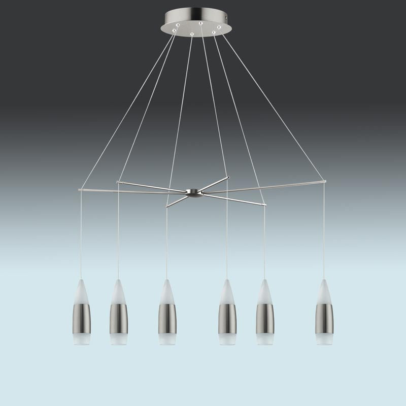 6 LED Pendants Satin Nickel - Image 2
