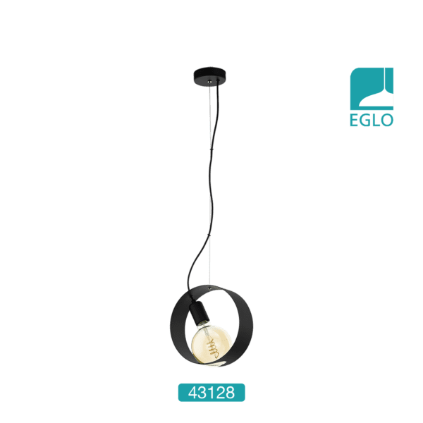 1 Light Ceiling Pendant In Black Steel