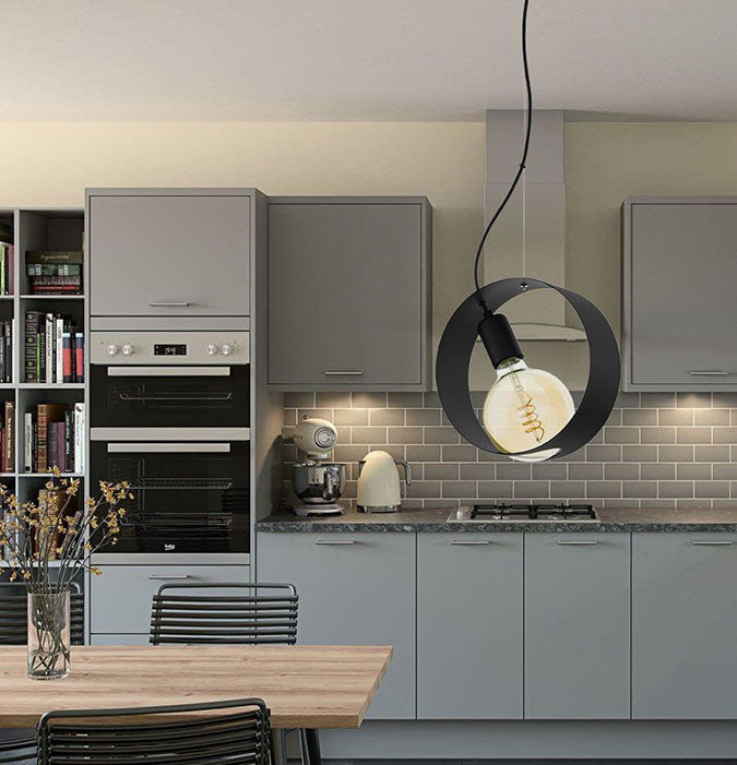 1 Light Ceiling Pendant In Black Steel - Image 2