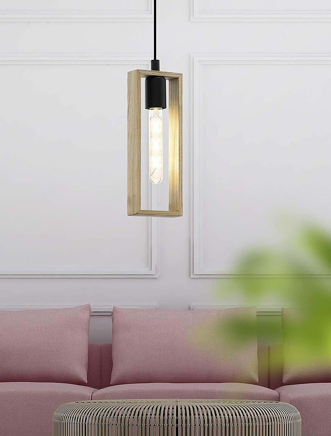 Wooden Rectangular Ceiling Pendant - Image 2