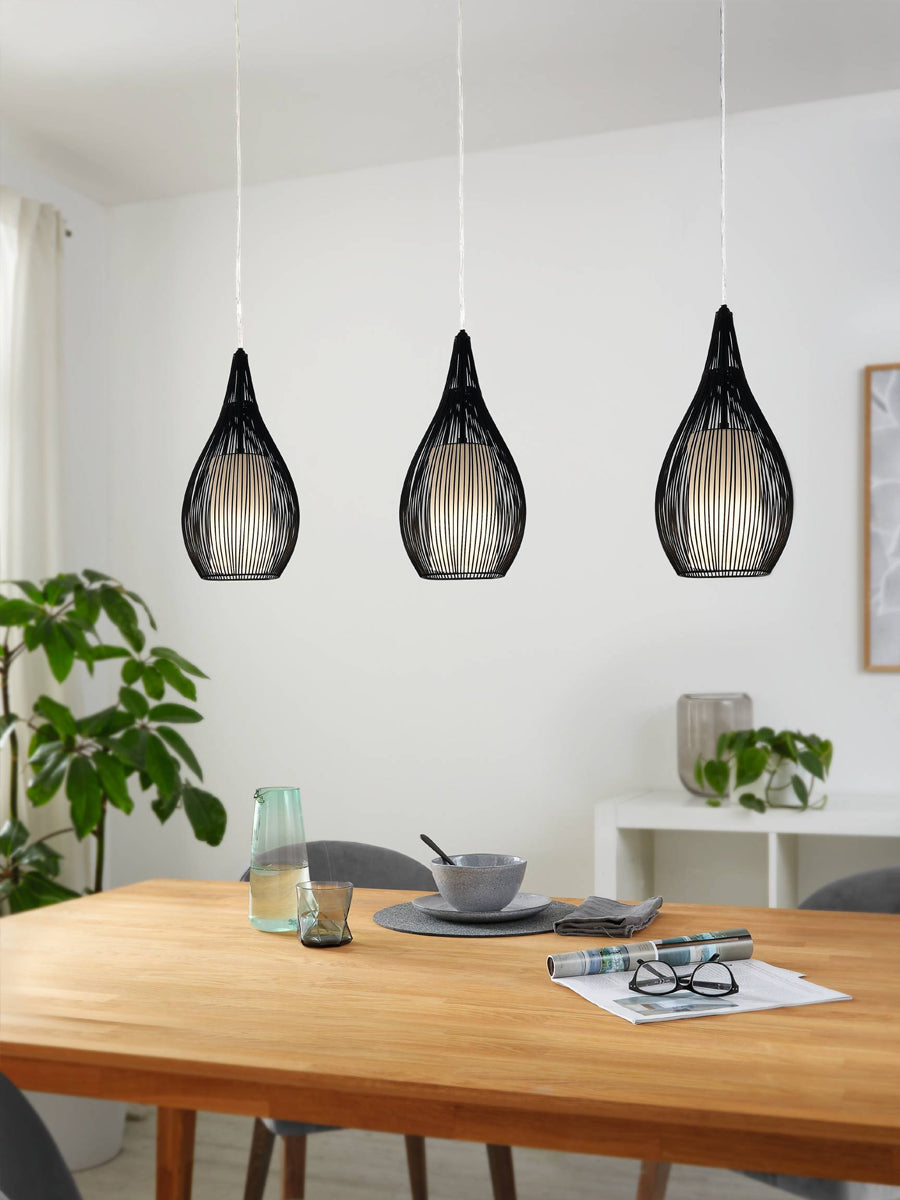Three Light Ceiling Bar Light In Black - Image 2