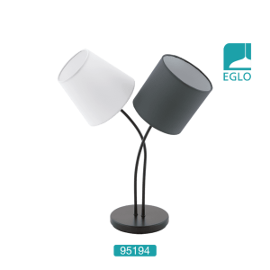 2 light Table Lamp Black