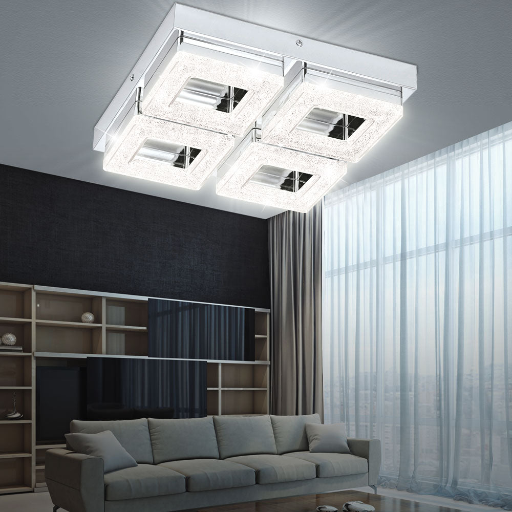 4 Square LED Crystal Ceiling Fitting - Image 3