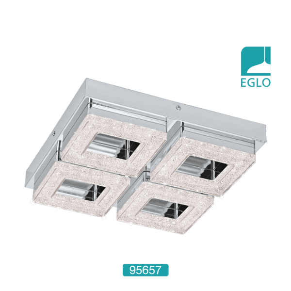 4 Square LED Crystal Ceiling Fitting