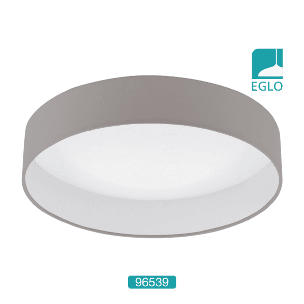 1 LED Flush Ceiling Light In Taupe Fabric