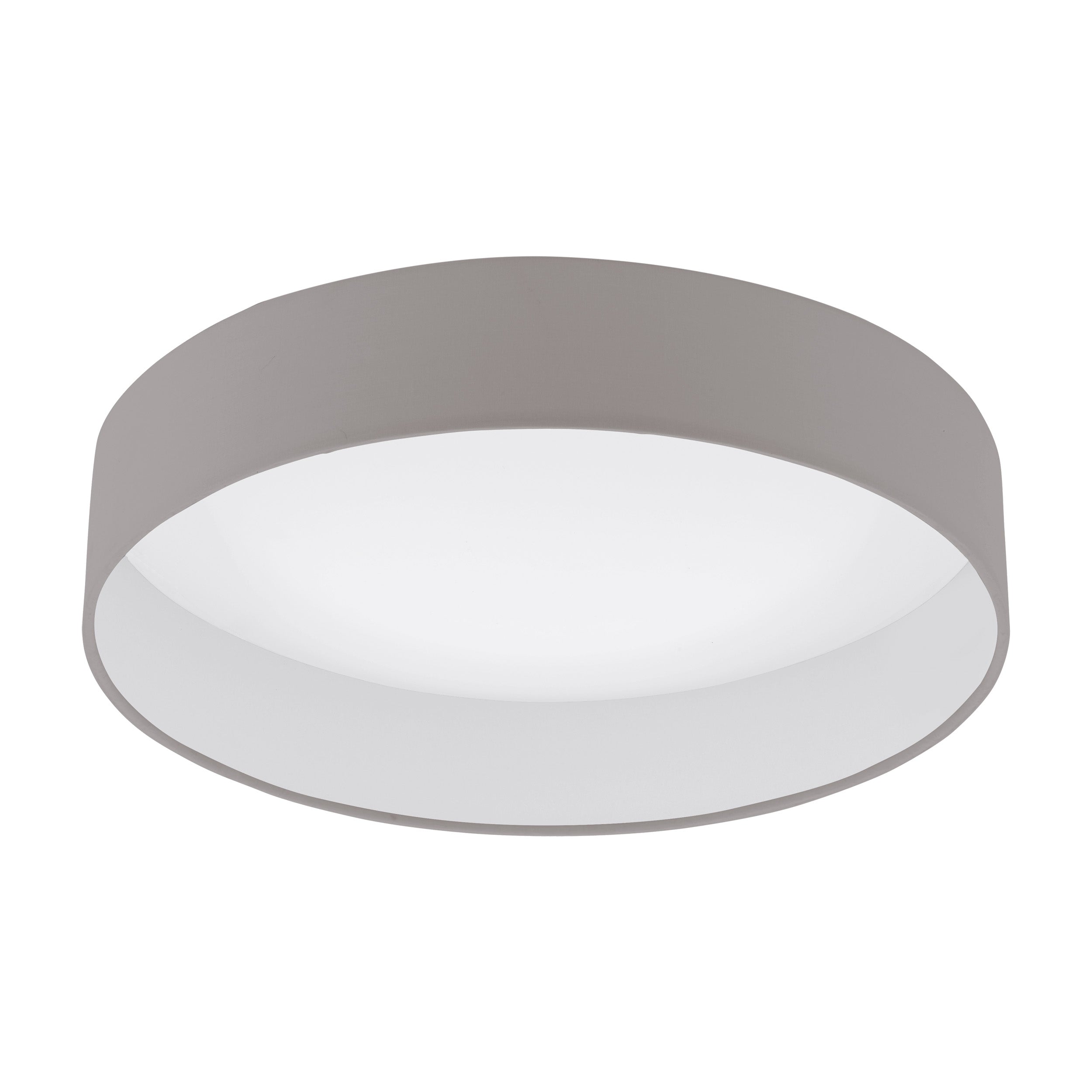 1 LED Flush Ceiling Light In Taupe Fabric - Image 2