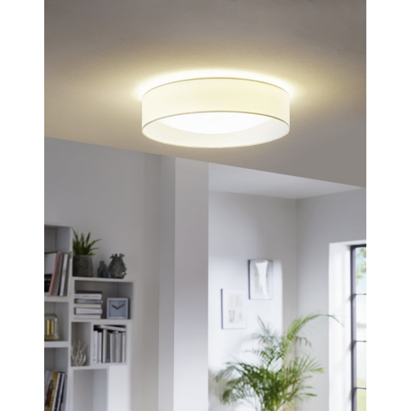 Fabric LED Ceiling Fitting Cream - Image 2
